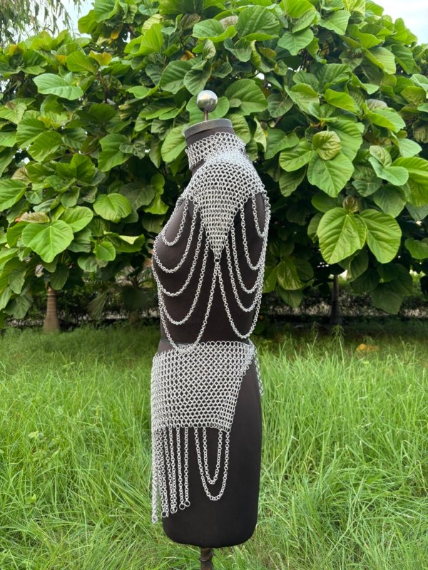Aluminum Chainmail Top/ Skirt/Headdress: Medieval Renaissance Costume - Image 3