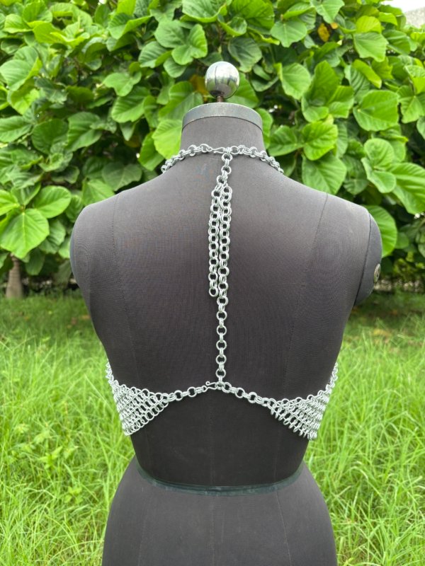Fashionable Medieval Aluminum Butted 9 mm 16 Gauge Chainmail Top For Women - Image 4